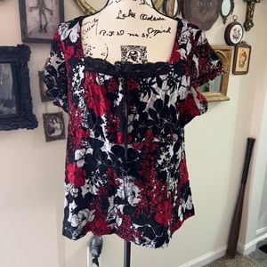 Floral Gothic Milkmaid Top